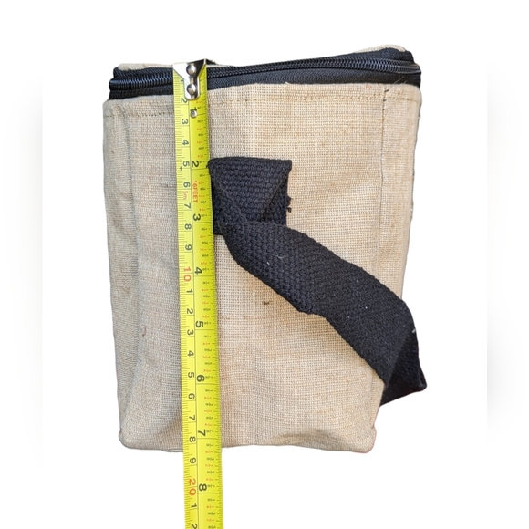 Foldable Jute Zip Travel Cooler with Shoulder Strap Montreal Canada Packable - Picture 12 of 15